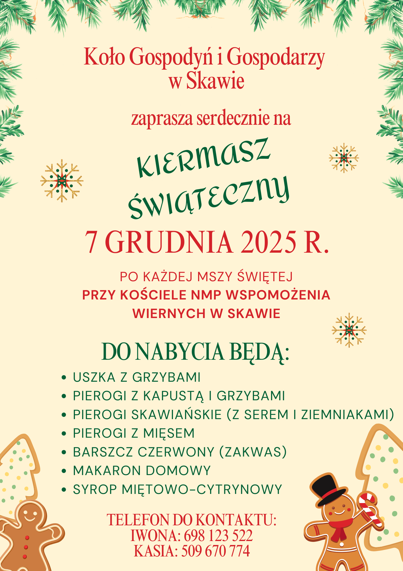 Zapraszamy na świateczny kiermasz w niedzielę 7 grudnia